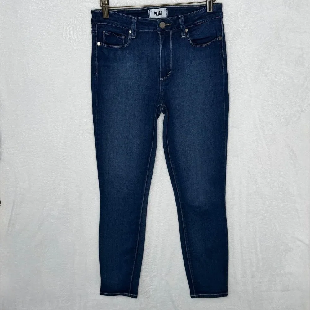 Paige Jeans Women's Size‎ 27 Dark Blue Hoxton Crop Ankle Denim Stretch Mid rise